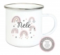 Preview: ♥ Becher Tasse Emaillebecher ganz viele Regenbogen, Mädchen, Einschulung KITA Wunschname, Dankeschön, Geburtstag, Abschied, Jubiläum, Geschenk, Kommunion, Firmung Konfirmation, Becher von Lüttentüddel